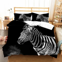 bedding clothes comforter 3d zebra printed home textiles bed cover with pillowcase bed linens king single size
