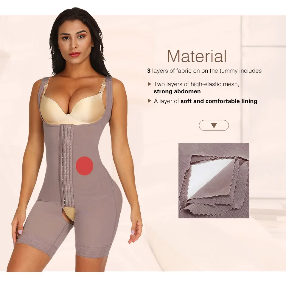 Plus Size XS-3XL Women's Butt Lifter Thigh Slimming Cinchers Sexy Color Black Underbust Corset Powernet Shapewear Body Shaper