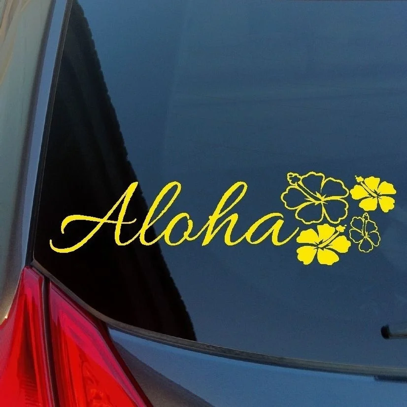 Алоха Гибискус кластер виниловая наклейка компьютерный грузовик домашняя стена