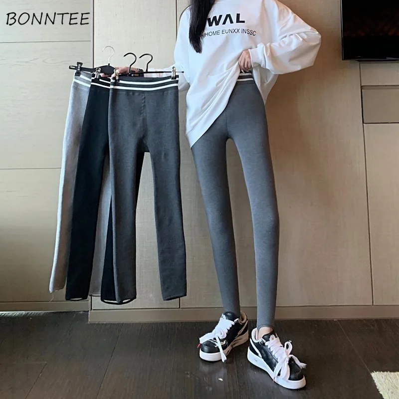 

Leggings Women Slim Stretchy Thicker Trousers Womens All Match Exercise Cold-resistant Warm Comfortable Pencil Pants Fashion New