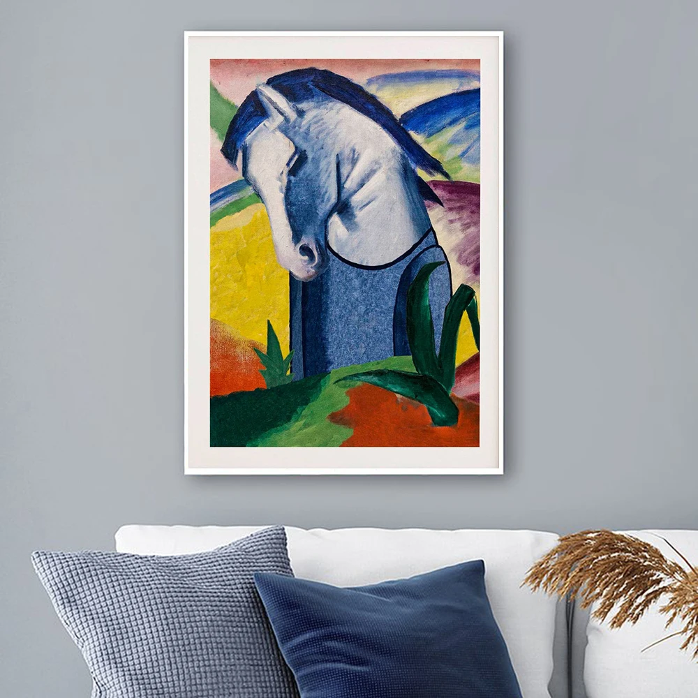 BoJack Horseman Wall Art Abstract Poster Franz Marc Blue Horse Canvas Paintings and Prints Nordic Living Room Home Decoration | Дом и сад