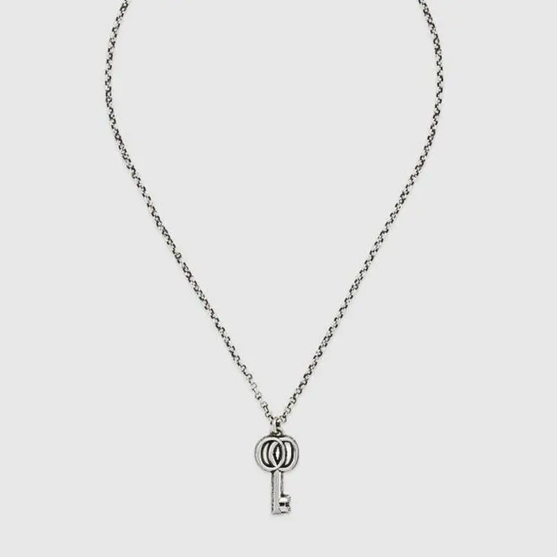 

Vintage boutique classic key pendant necklace, luxury brand, ag925 sterling silver, 1:1 letter G, preferred gift