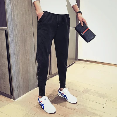 Новинка 2020 брендовые узкие мужские джинсы vibrato с Красной сеткой Корейская версия