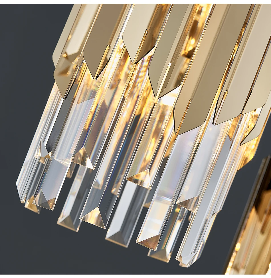 Небольшой круглый золотой k9 хрустальный светодиодный Современный Люстра