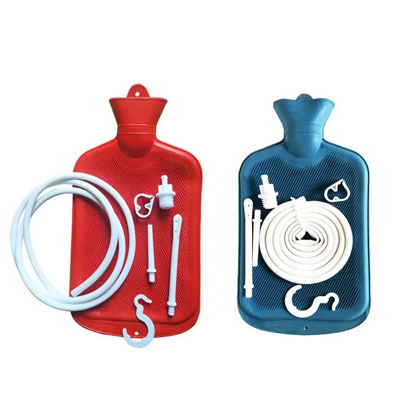 Сумка для клизмы 2L складная многоразовая из силикагеля кофейная вода очищение