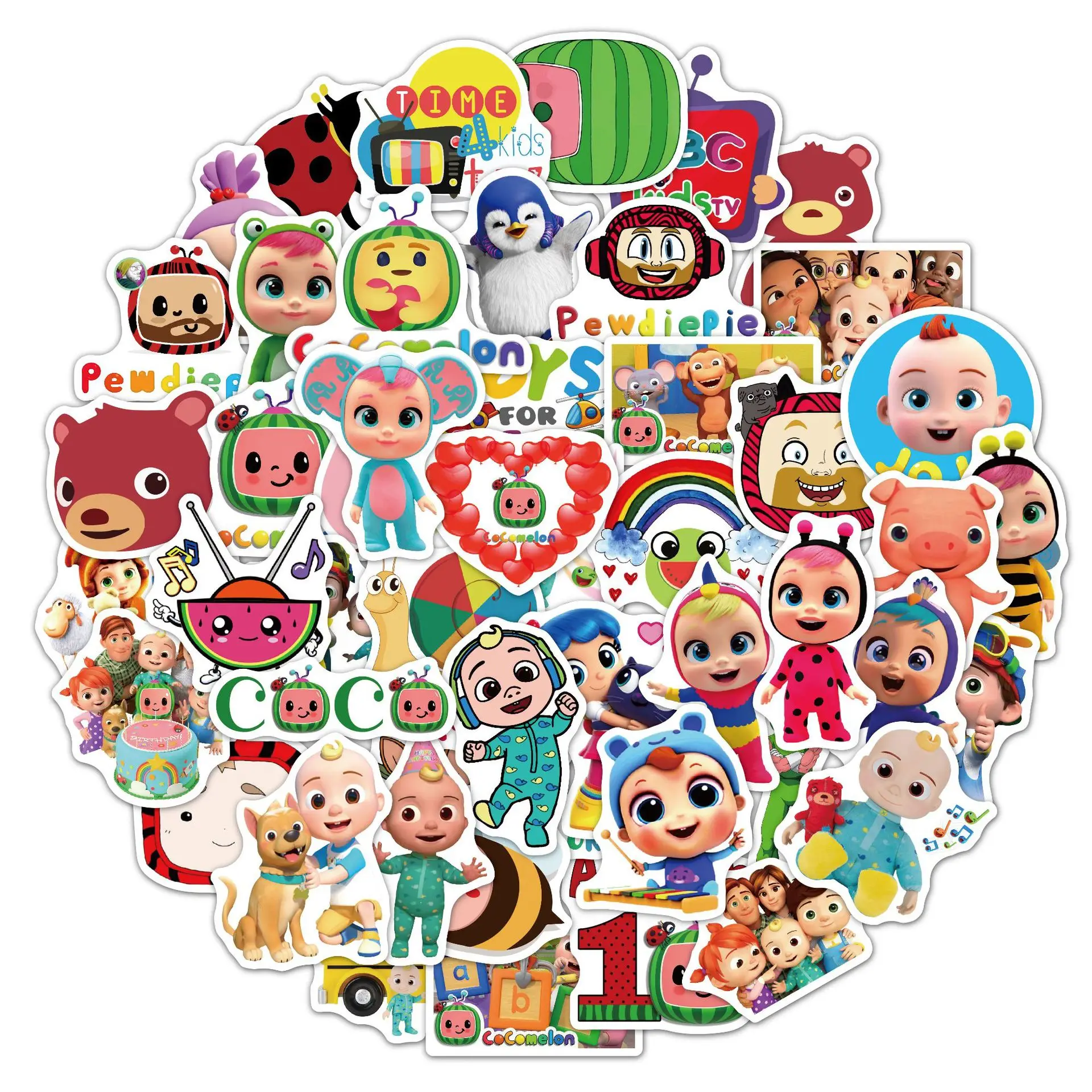 

50Pcs Children's English Enlightenment Cartoon Anime Graffiti Stickers Children's Toy Luggage Decorative Sticker Christmas Gift