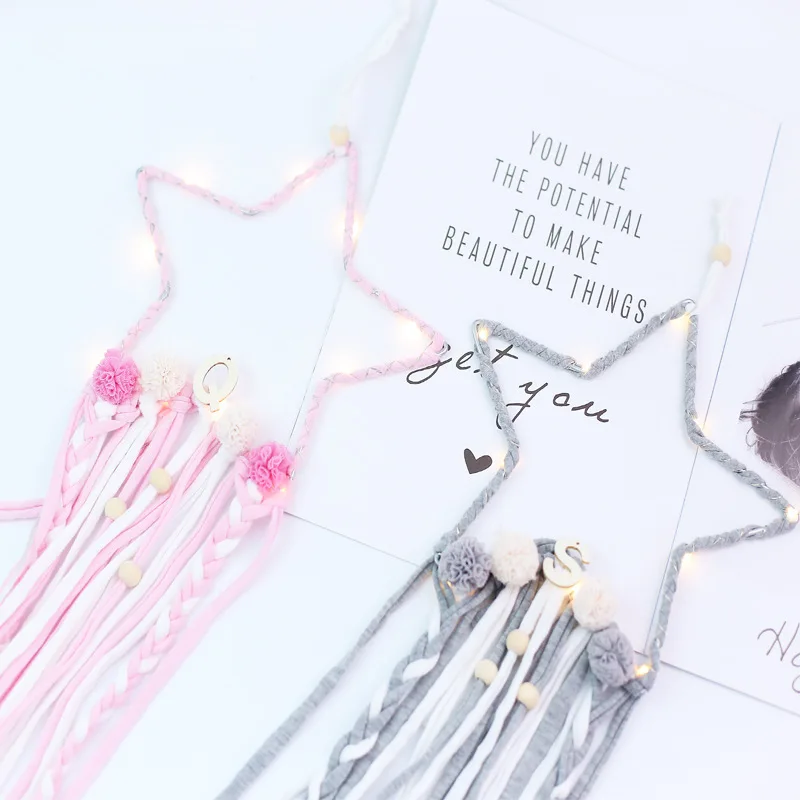 3D деревянные бусины в форме звезды бахрома настенные украшения украшение для