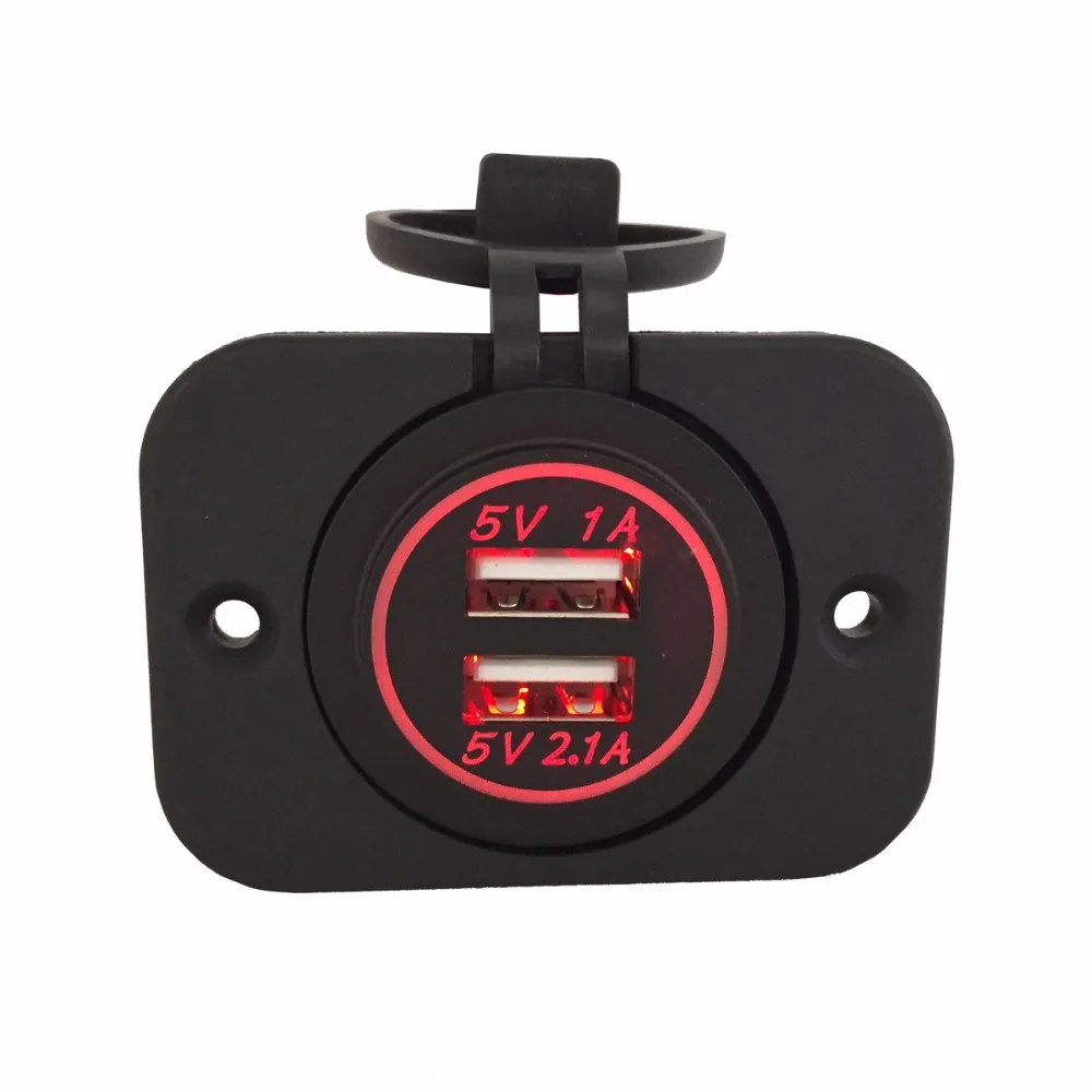 DIY 12V 24V Dual USB Автомобильное зарядное устройство Панель питания 1A &amp 2.1A для Iphone