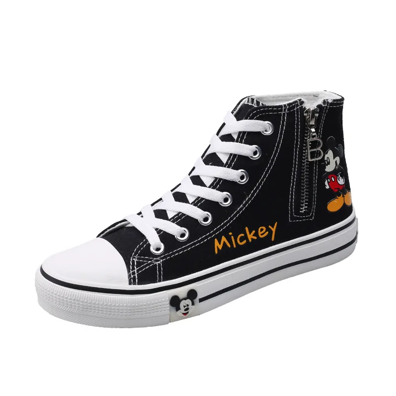 

Disney children's shoes Mickey Mouse Minnie boys and girls new canvas side zipper wild ins comfortable sneakers for kids
