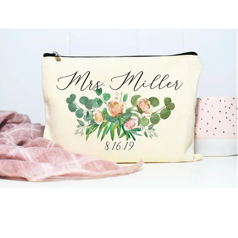 Индивидуальная Цветочная Сумочка для макияжа девичника косметичка свадебная