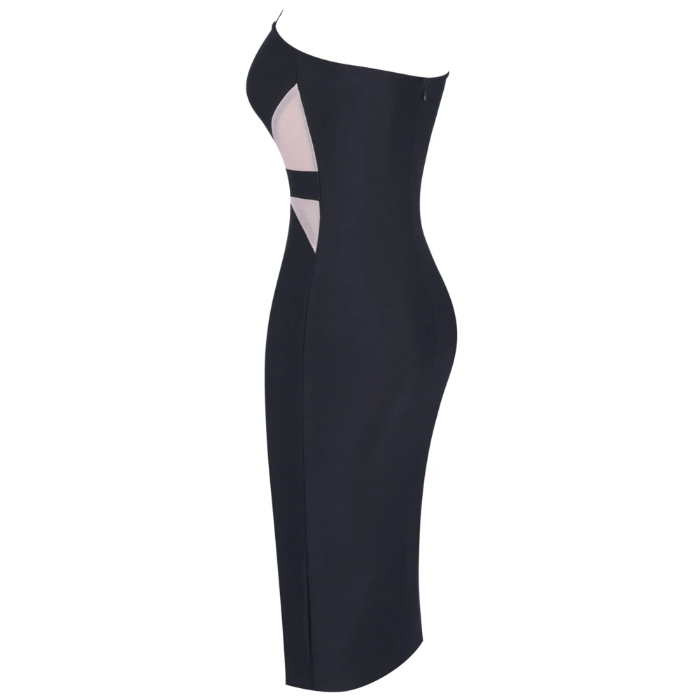 Deer Lady Bandage Dresses New Arrivals Summer Mesh Black Bodycon Dress Party Sexy Xl Halter Bandage Dress Rayon