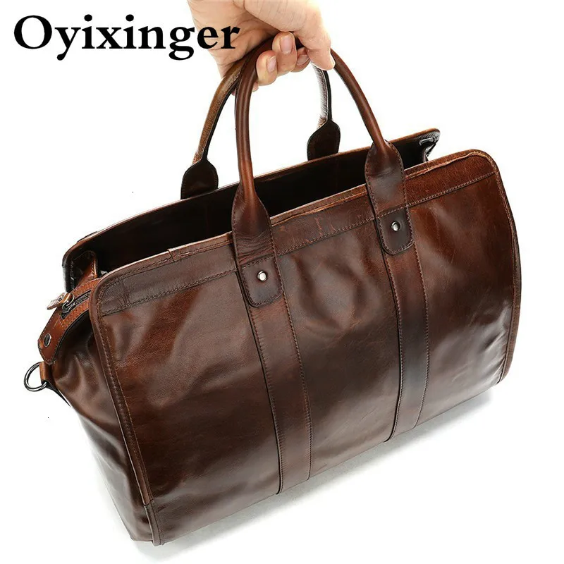High Quality Classic Laptops Briefcase Genuine Natural Leather Bags Men's Travel 15.6 Inch Bag Man Business Bag For Macbook Pro