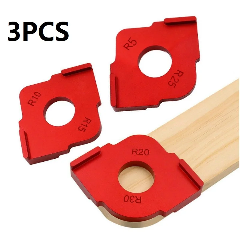 

3pcs/set Corner Jig Woodworking Trimming Machine Radius Jigs Board Router Templates Aluminium Alloy Radius Corners R Gauge