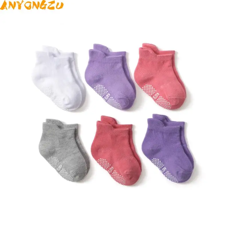 Носки детские из чистого хлопка милые Нескользящие для мальчиков и девочек