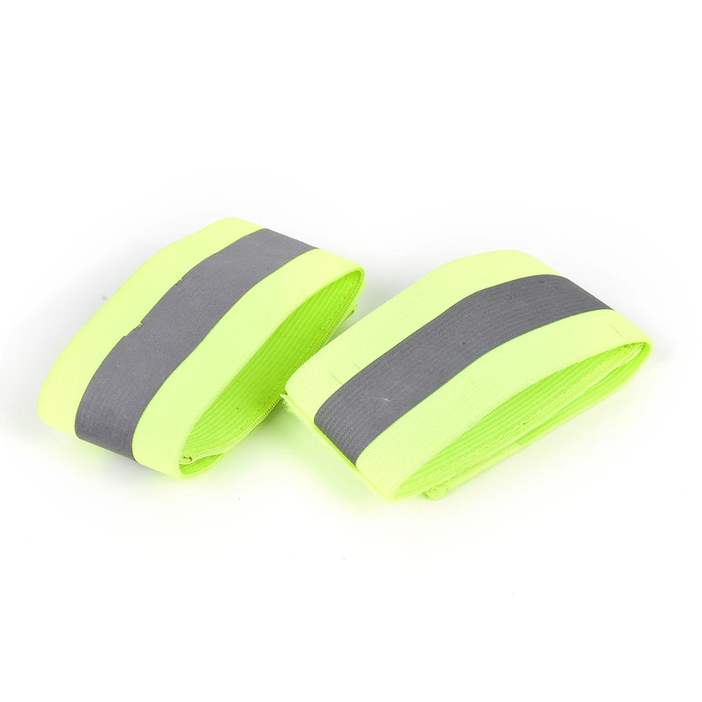 

2pcs High Visibility Reflective Vest Elastic Strap Wristbands Ankle Emergence Warning Night Running Cycling Sports Safety Vests