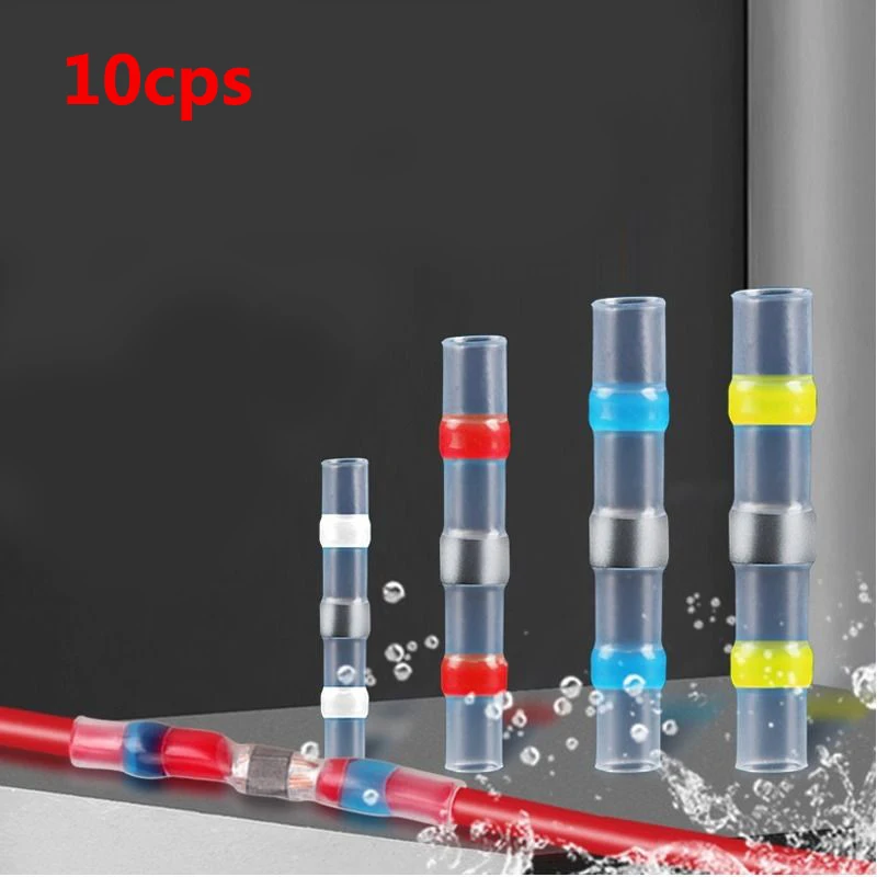 10 шт. термоусадочные стыковые клеммы водонепроницаемый припой уплотнение