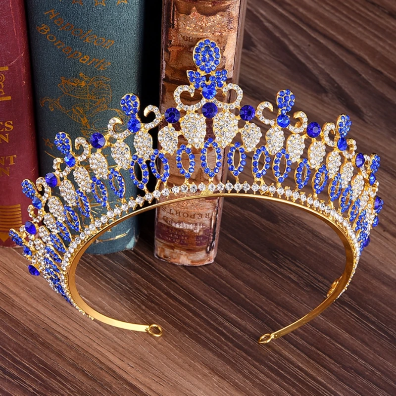 

Baroque Bride Crown Wedding Tiara Vintage Jewelry Women Headwear Luxury Headband