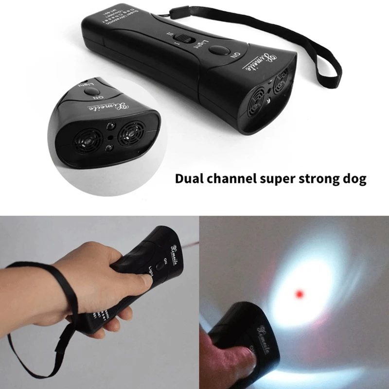 

Ultrasonic Pet Dog Repeller Anti Barking Training Device Stop Bark Trainer LED Hand-Held Silencer Deterrents Aggressive Attacks