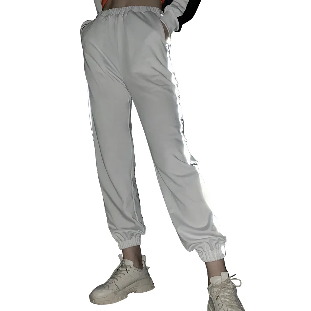 Reflective Stitching Printing Slim Pants for Women |