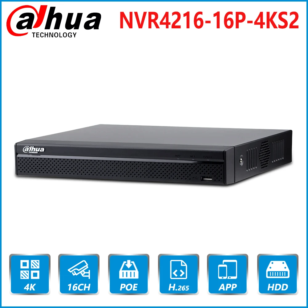 Kaufen Dahua Englisch Original NVR4216-16P-4KS2 16 Kanal 16PoE 4K & H.265 Lite Netzwerk Video Recorder 4K Sicherheit CCTV System