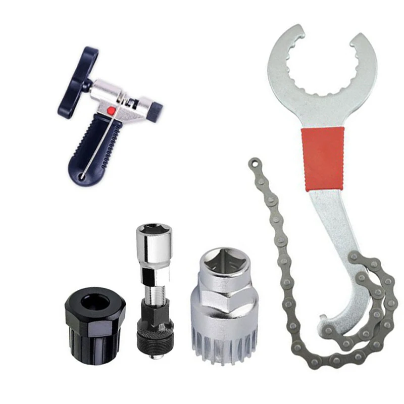 

5in1 Bicycle Repair Tool Bottom Axle Flywheel Chain Disassembly Crank Disassembly Tool Portable With Bicycle Accessories