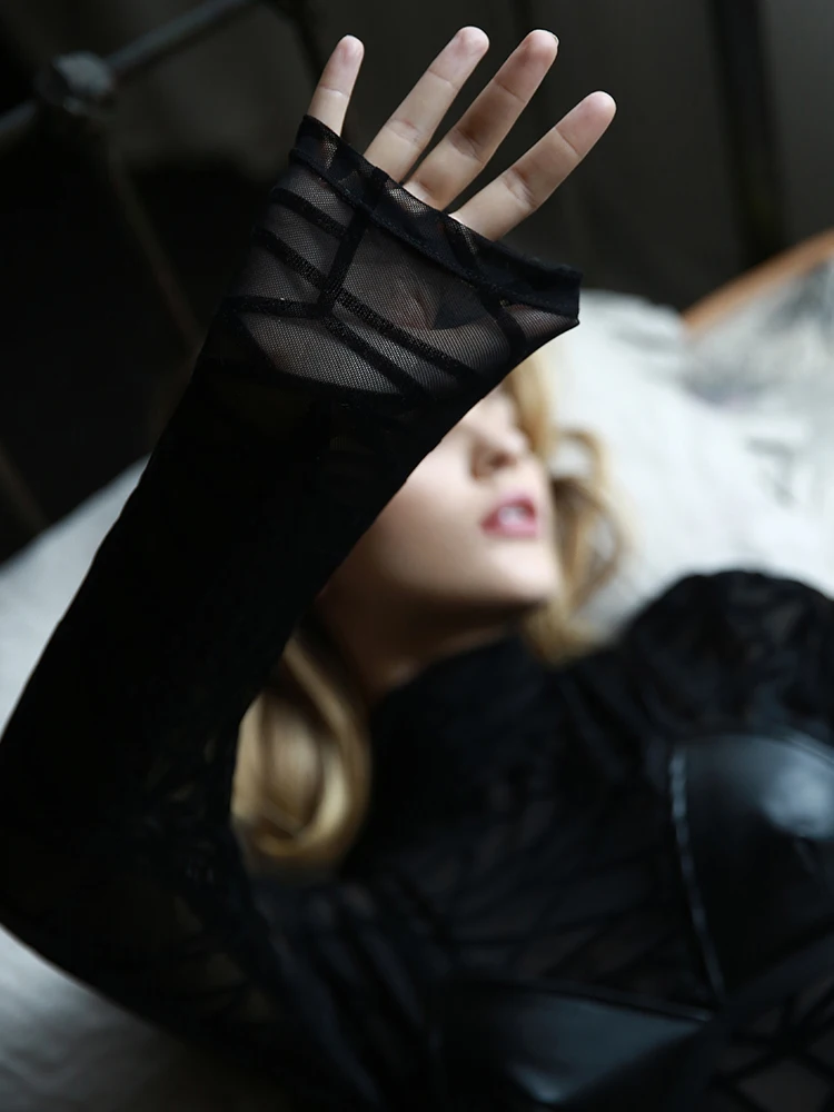 Летние сексуальные кружевные женские боди с открытой спиной прозрачные сетчатые