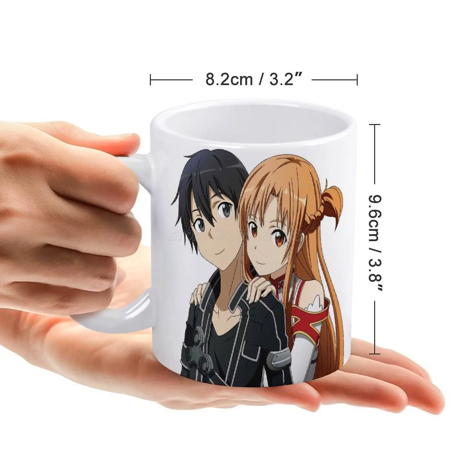 Белая кружка Kirito &amp Asuna 11 унций керамическая чайная чашка кофейный семейный