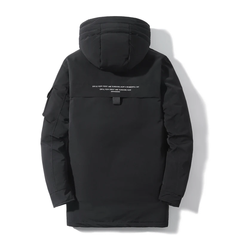 Mew Winter High Quality Mens Thick Hooded Duck Down Jacket Autumn Casual Loose Warm Down Parkas Coat Outwear Solid Tops Clothing