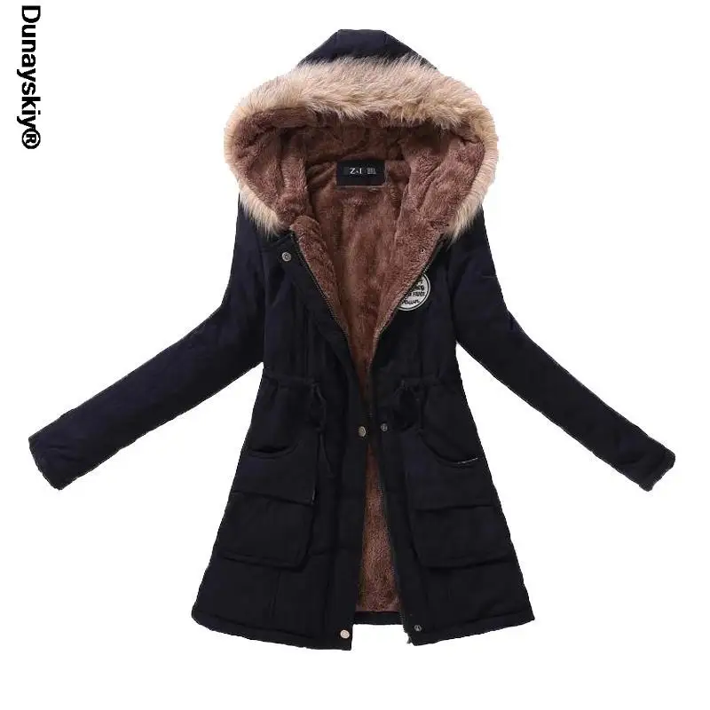 

New Autumn Winter Women Cotton Jacket Padded Casual Slim Coat Emboridery Hooded Parkas Size 3XL Wadded Overcoat