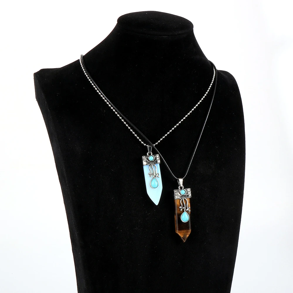 Женское и мужское ожерелье с подвеской из натурального камня тигровый глаз