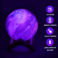 3d printing galaxy kids 16 color change touch and remote control galaxy night light moon lamp as gifts