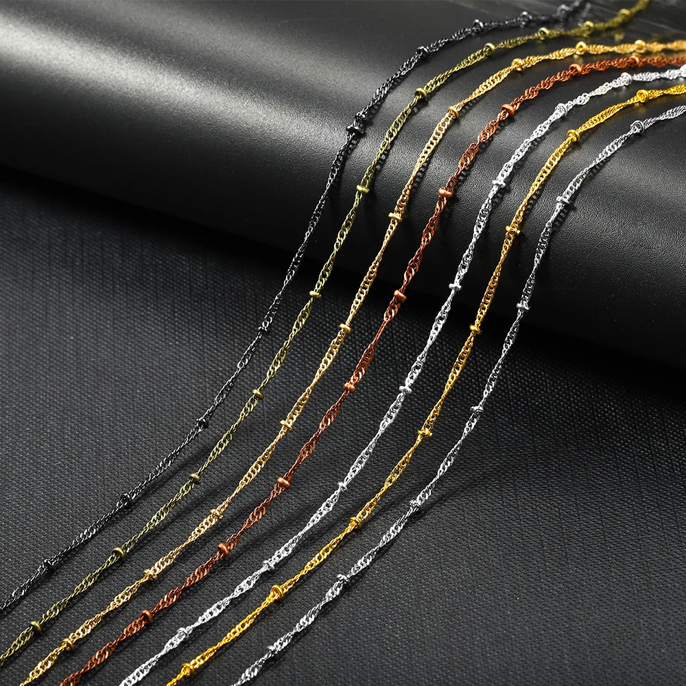 5 м/лот ширина меди 1 8 мм Шаровая цепочка ожерелье из бисера для DIY ножной браслет