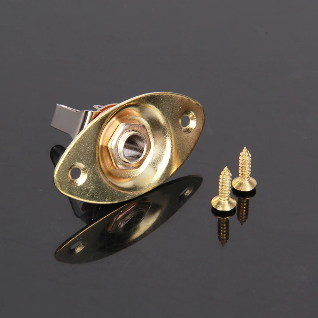 universal elektrische gitarre jack panel 635mm 14 oval überzog stecker port mount kit musik instrument zubehör free global shipping