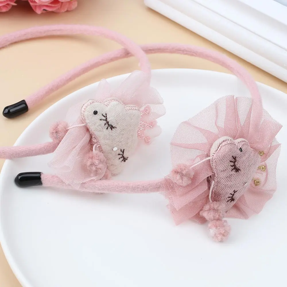 Детские Стразы искусственные милые кроличьи ушки кружевные обручи для волос