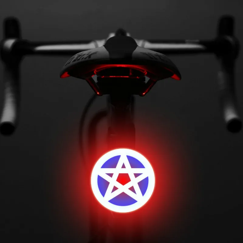 

Bicycle Rear Lamp 100usb Rechargeable Mountain Bike Tail Rear Lamp Night Riding Bicycle Accessories Heart Round Light Equipment