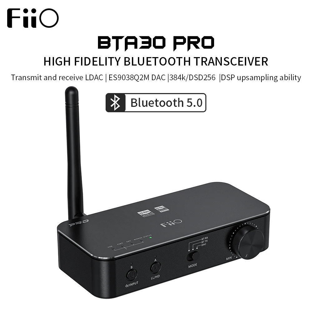 FiiO BTA30 Pro HiFi Wireless Bluetooth 5.0 LDAC Long Range 30M Transmitter Receiver for PC/TV/Speaker/Headphone