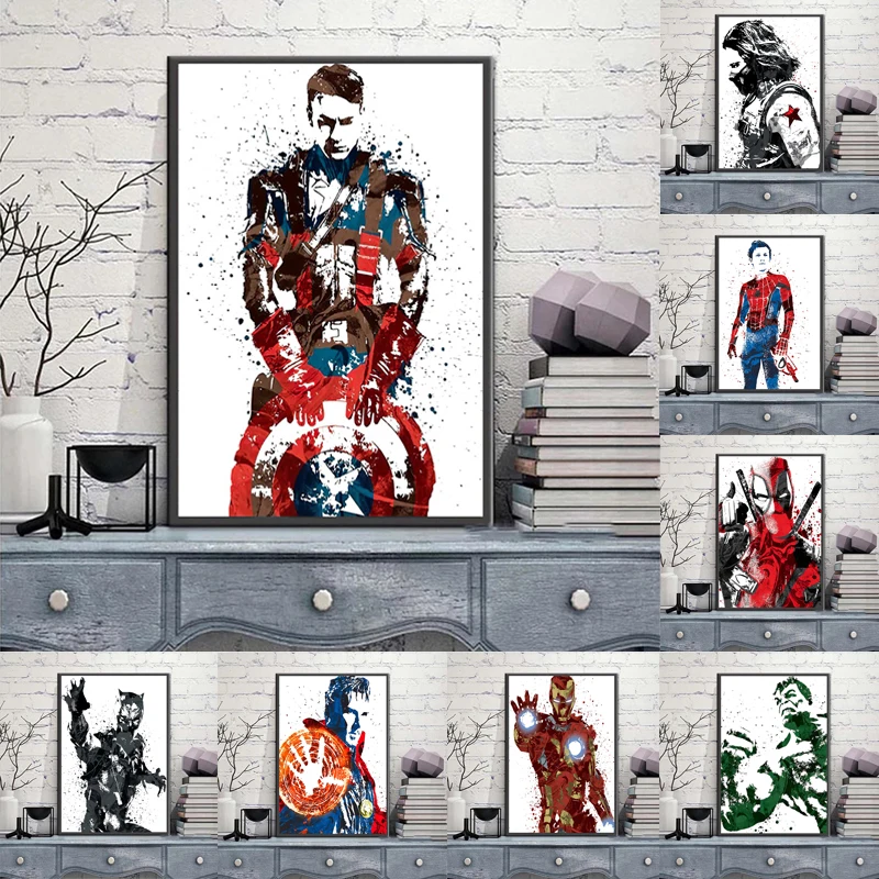 

5D алмазная живопись Marvel, Алмазная мозаика, супергерой, Капитан Америка, Человек-паук, вышивка крестиком комплекты, украшение для дома