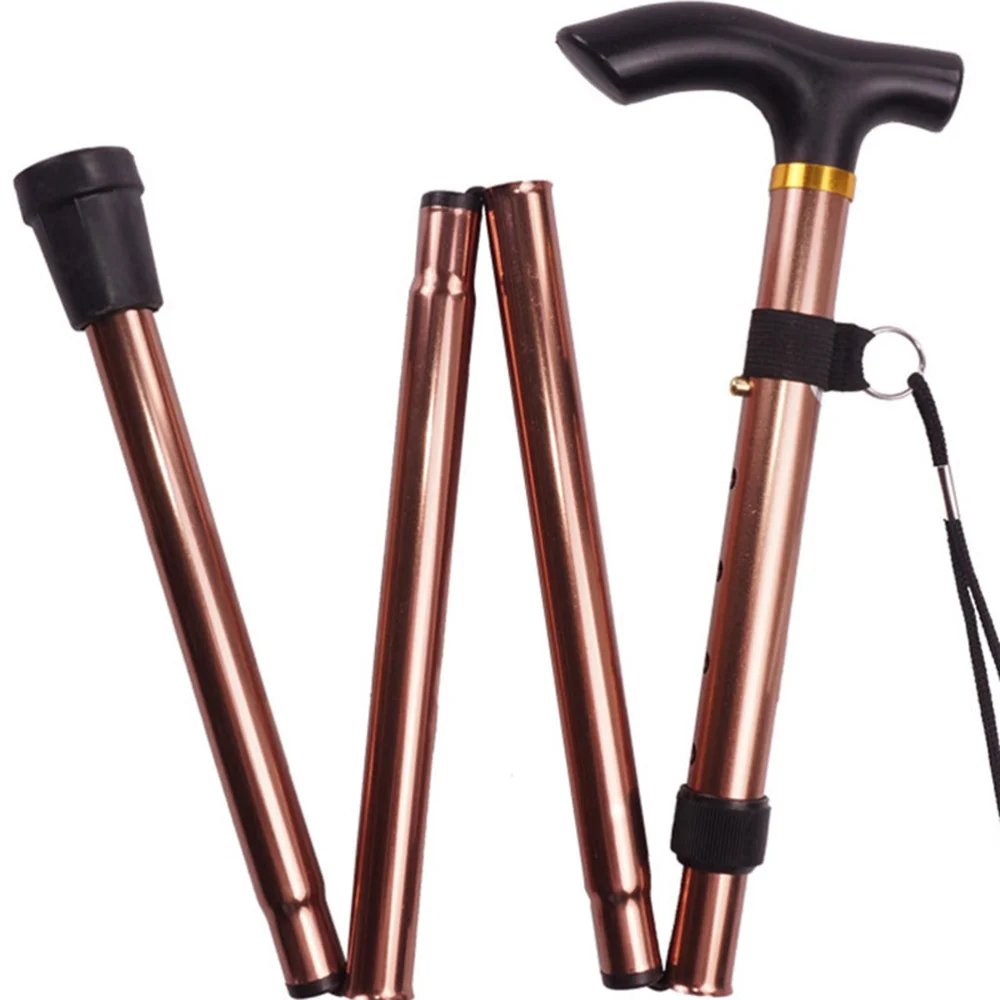 

Foldable 5 Section Light Weight Trekking Pole Telescope Walking Cane Aluminium Alloy Anti-slip Adjustable Walking Stick for Hiki