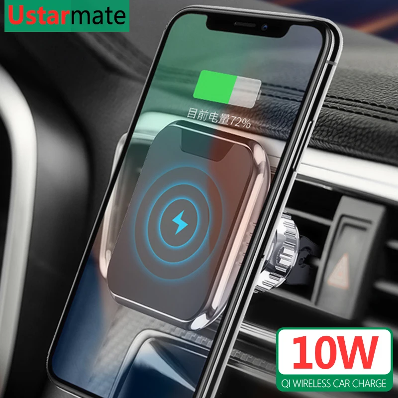 Qi Беспроводное зарядное устройство магнитный автомобильный держатель для iPhone X Xs