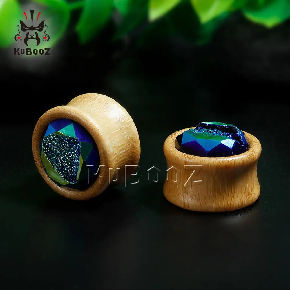 Kubooz новые Бамбуковые ушные расширительные Сережки для пирсинга полосы украшения для тела модный подарок для человека Унисекс 8-25 мм