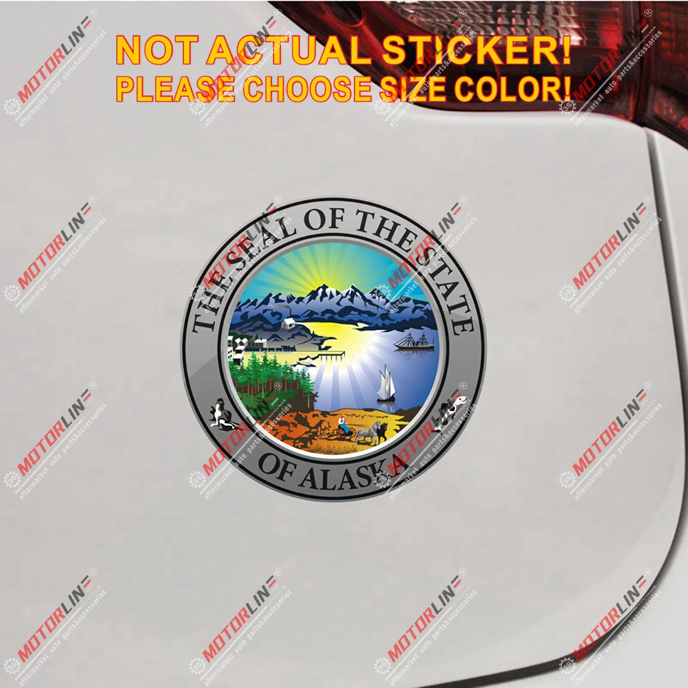 Alaska State Seal AK USA Наклейка автомобиля виниловая Светоотражающая Глянцевая выбрать