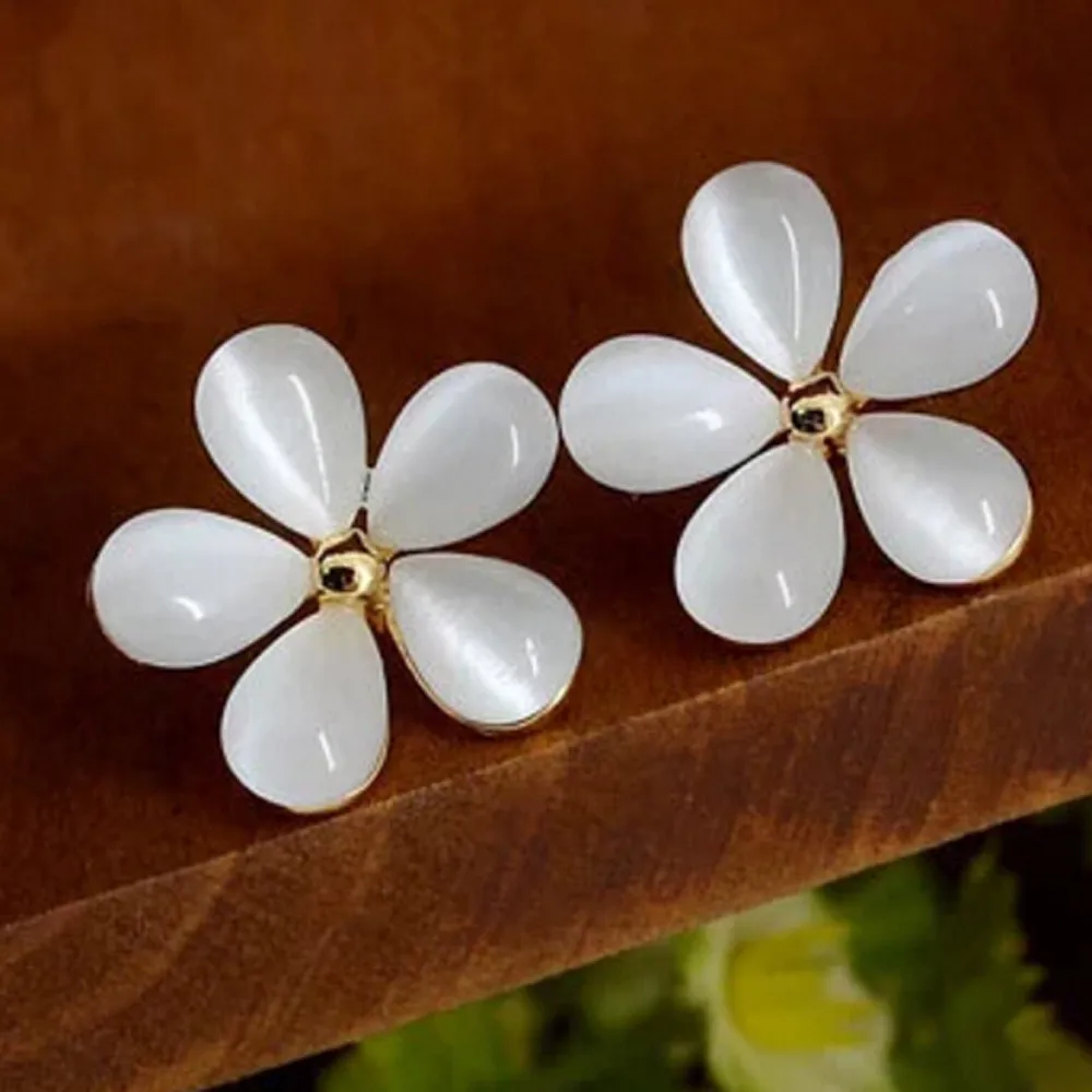Flower Ear Nail Pure White Cherry A Birthday Valentine Jewelry Gift Pendientes de mujer FJSL | Украшения и аксессуары