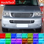 Разноцветные светодиодные RGB-лампы ангельские глазки, гало, кольцевой глаз, ДХО, Радиочастотный пульт дистанционного управления для Volkswagen, VW Multivan T5, аксессуары 2003-2009