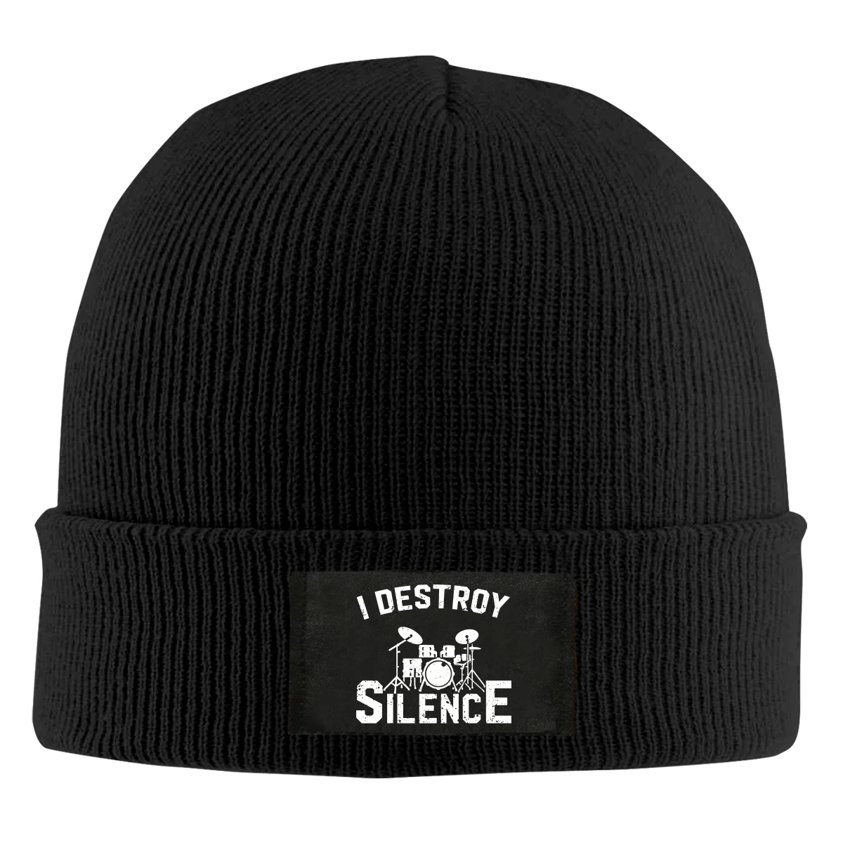 

I Destroy Silence Beanie Hats For Men Women With Designs Winter Slouchy Knit Skull Cap