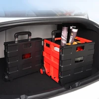 new rolling luggage folding suitcase large capacity for tesla car trunk waterproof interior styling accessories multifunction