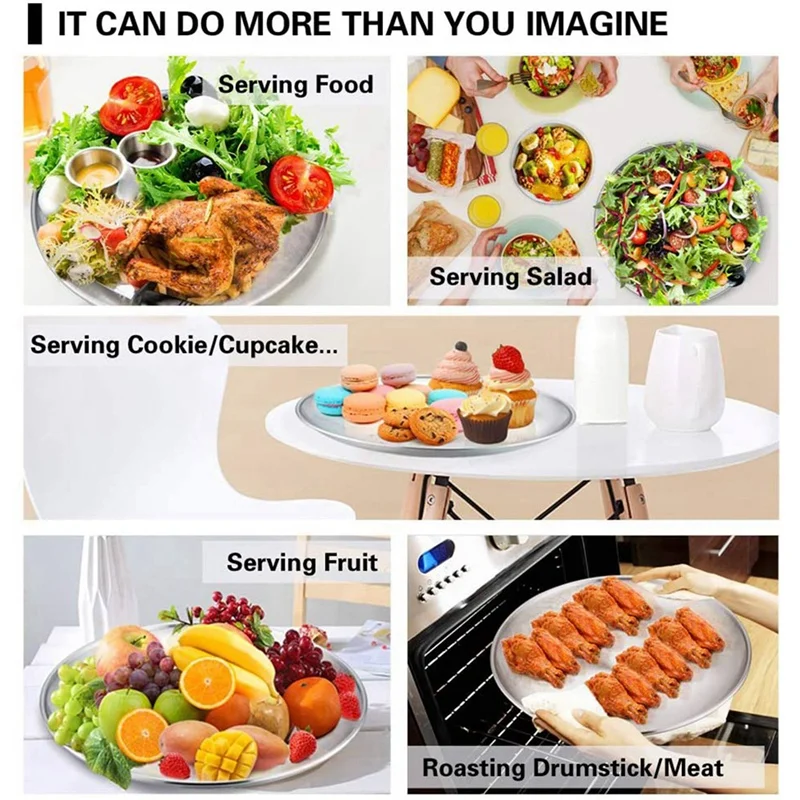 

1x Aluminum Alloy Pancake Pan Crepe Maker Flat Pan Griddle Pan & 4 Pcs Pizza Pan, 12 Inch Pizza Pan Set Round