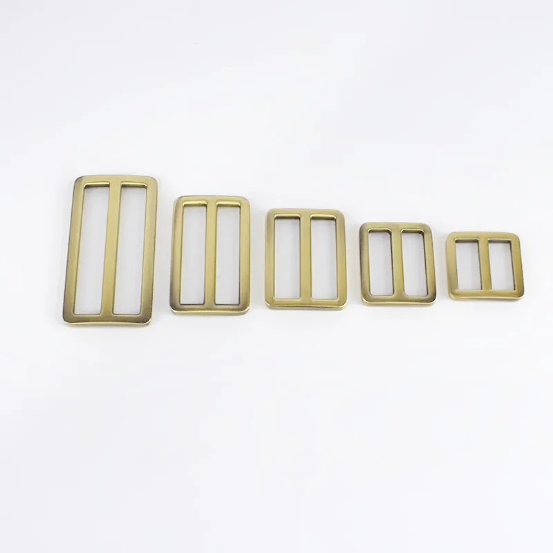 brass 20 штук 20-50 мм Металл Tri-Glide регулировать пряжки сумка тесьма слайдер ремни Пряжка DIY одежда кожаный ремень кольцо часть Аксессуар F4-4 - Цвет: brass