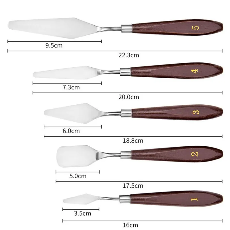 5Pcs Stainless Steel Spatula Cake Decorating Tools For Fondant Cream Mixing Craper Blade Oil Painting Shovel Knife Art Craft - купить по