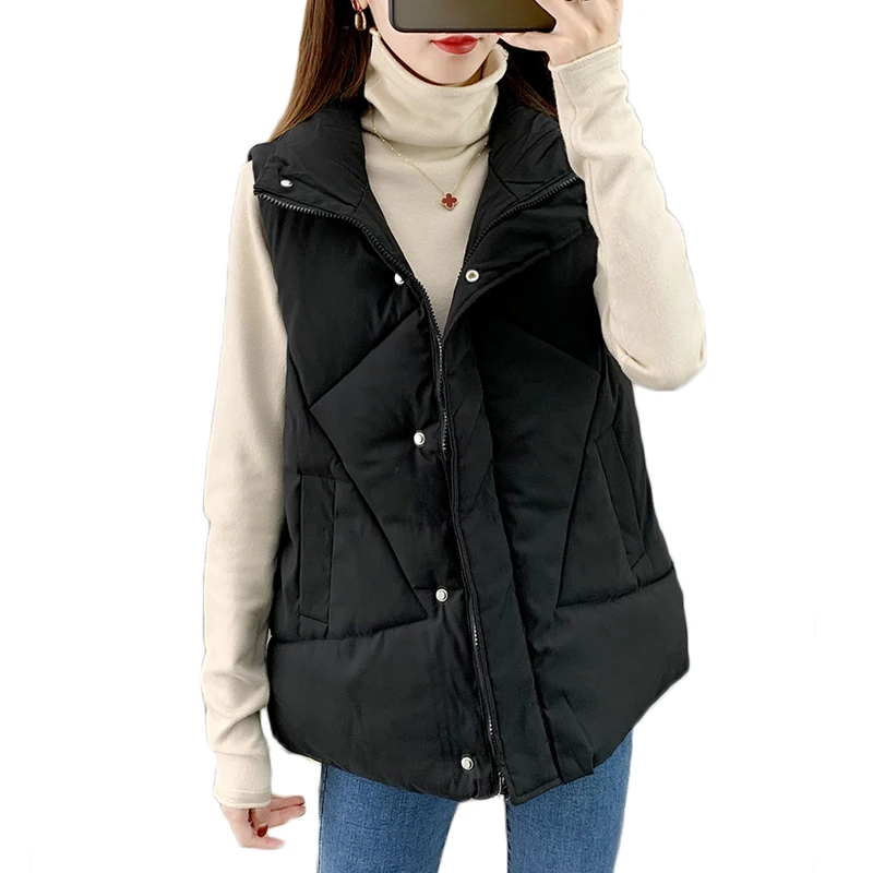 

Женский хлопковый жилет, осень и зима 2021, новая верхняя одежда в Корейском стиле, хлопковый жилет, куртка, Свободный жилет, толстый Y559