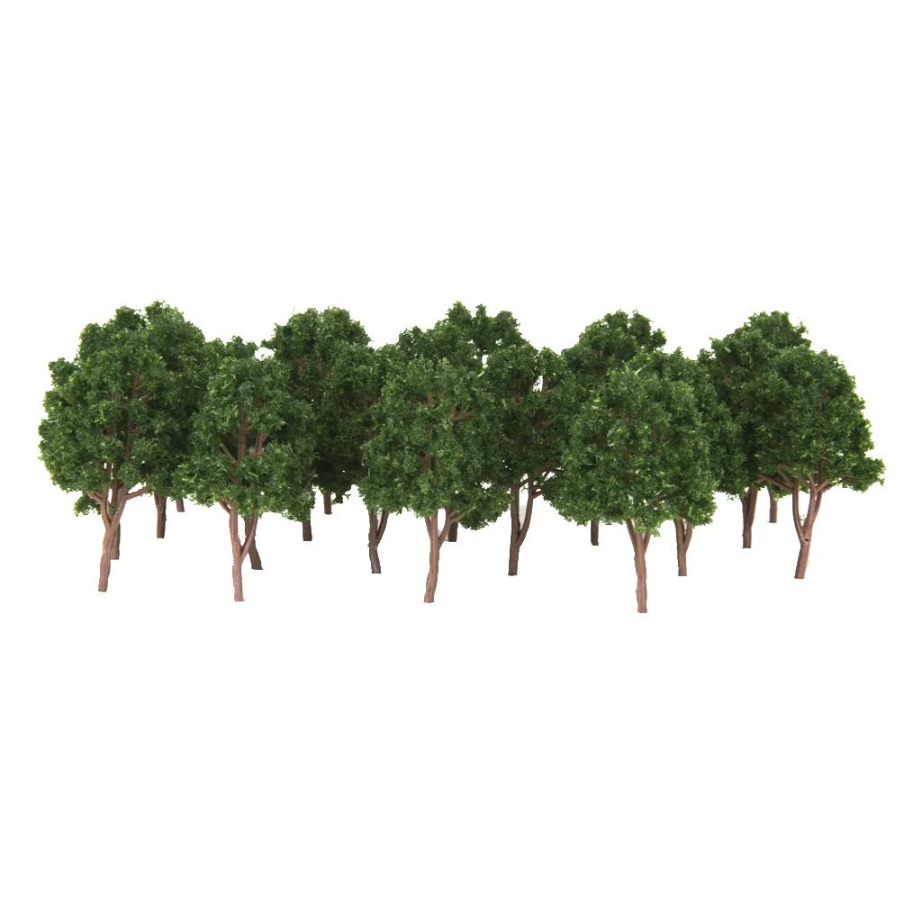 

20x Dark Green Model Trees N Scale Train Layout Wargame Scenery Diorama 7.5cm